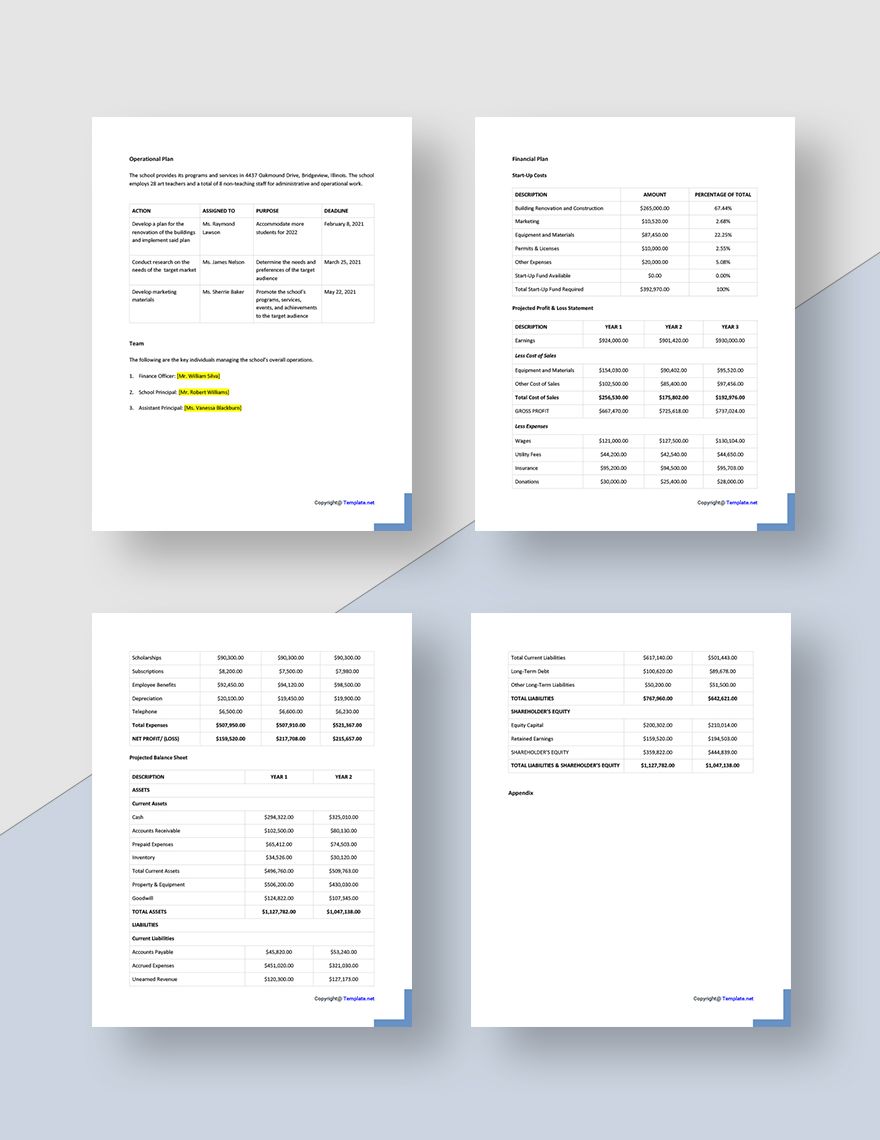 Free Basic School Business Plan Template - Google Docs, Word | Template.net