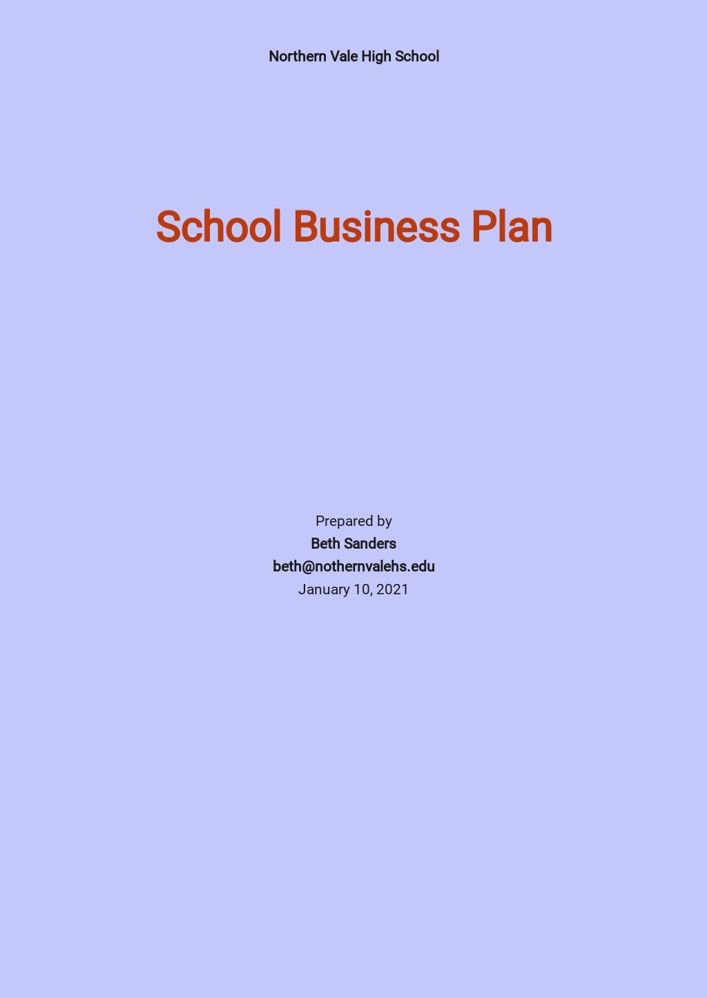 simple business plan template free download