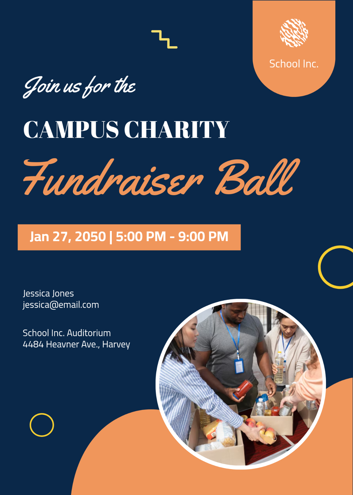Free Simple School Charity Invitation Template