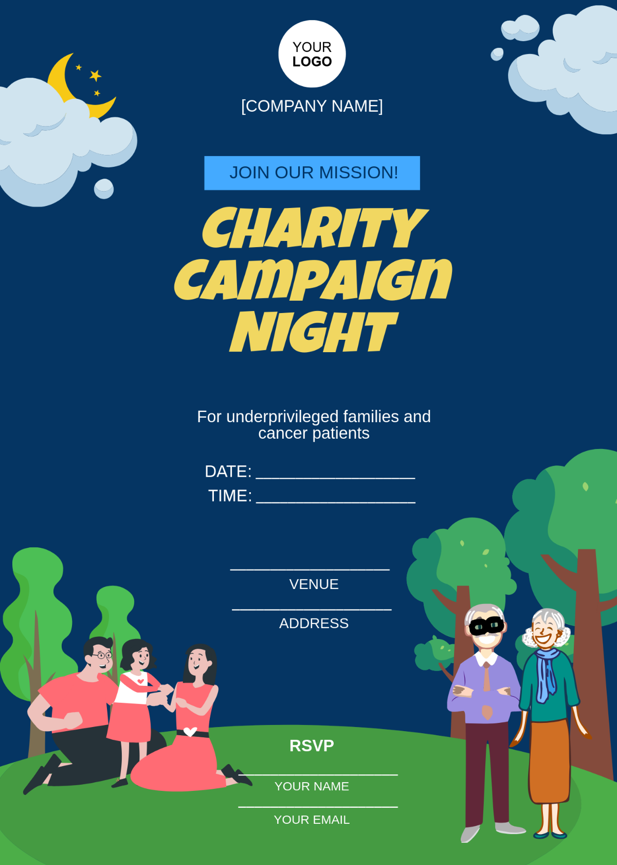 Free Blank Charity Campaign Invitation Template