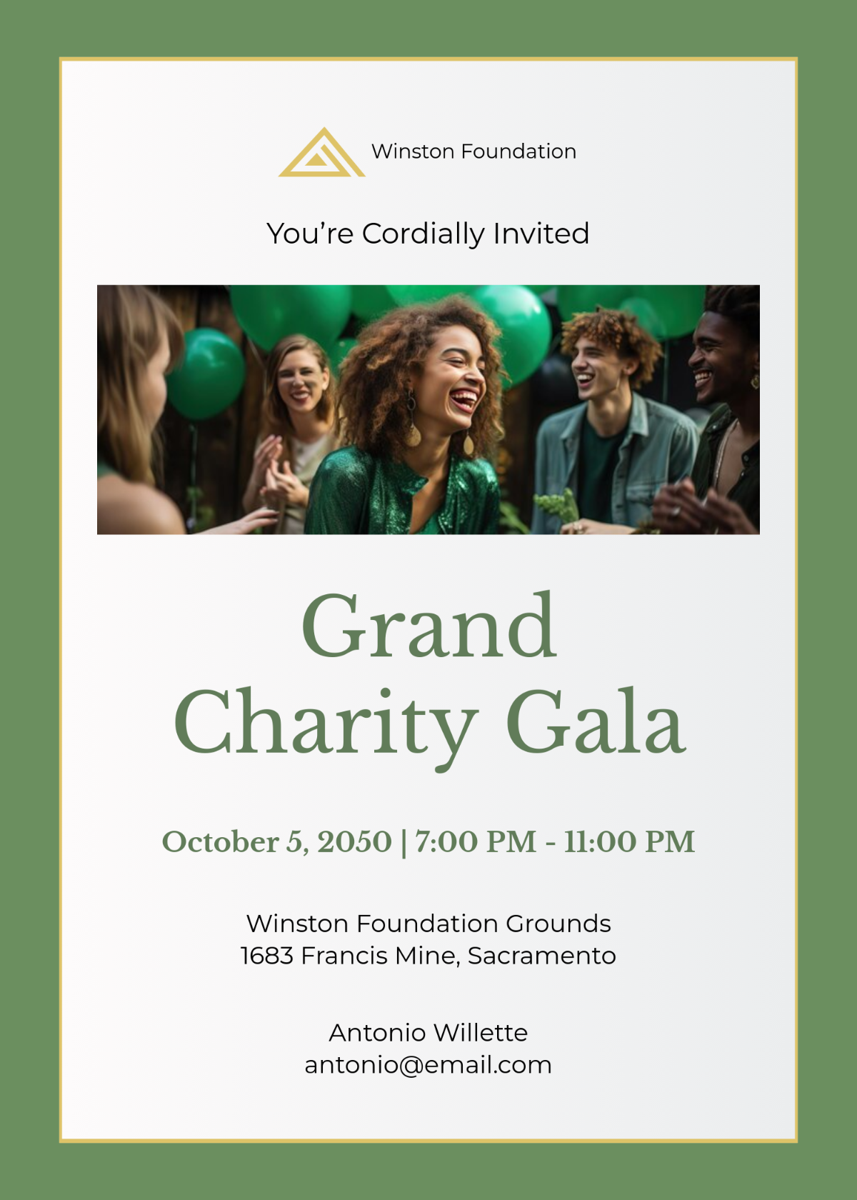 Free Minimalist Charity Gala Invitation Design Template