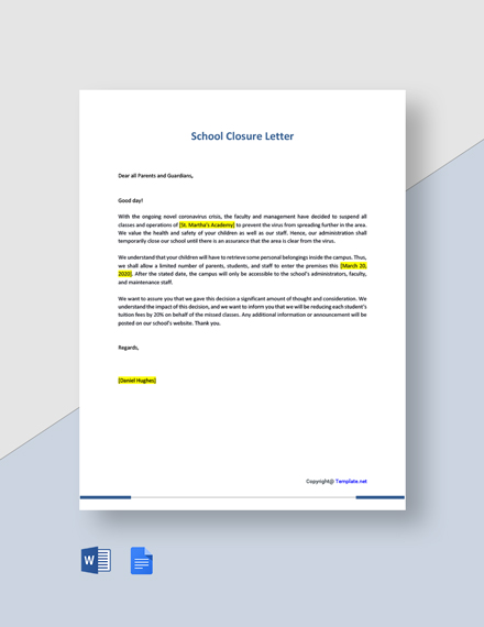 68+ FREE School Letter Templates [Edit & Download] | Template.net