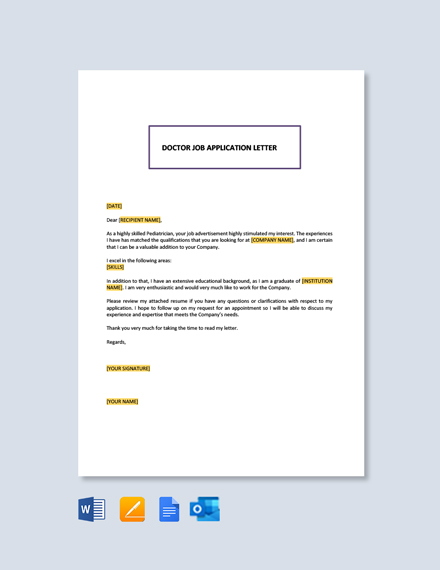 Download 71+ Job Application Letter Templates - Google Docs | Template.net