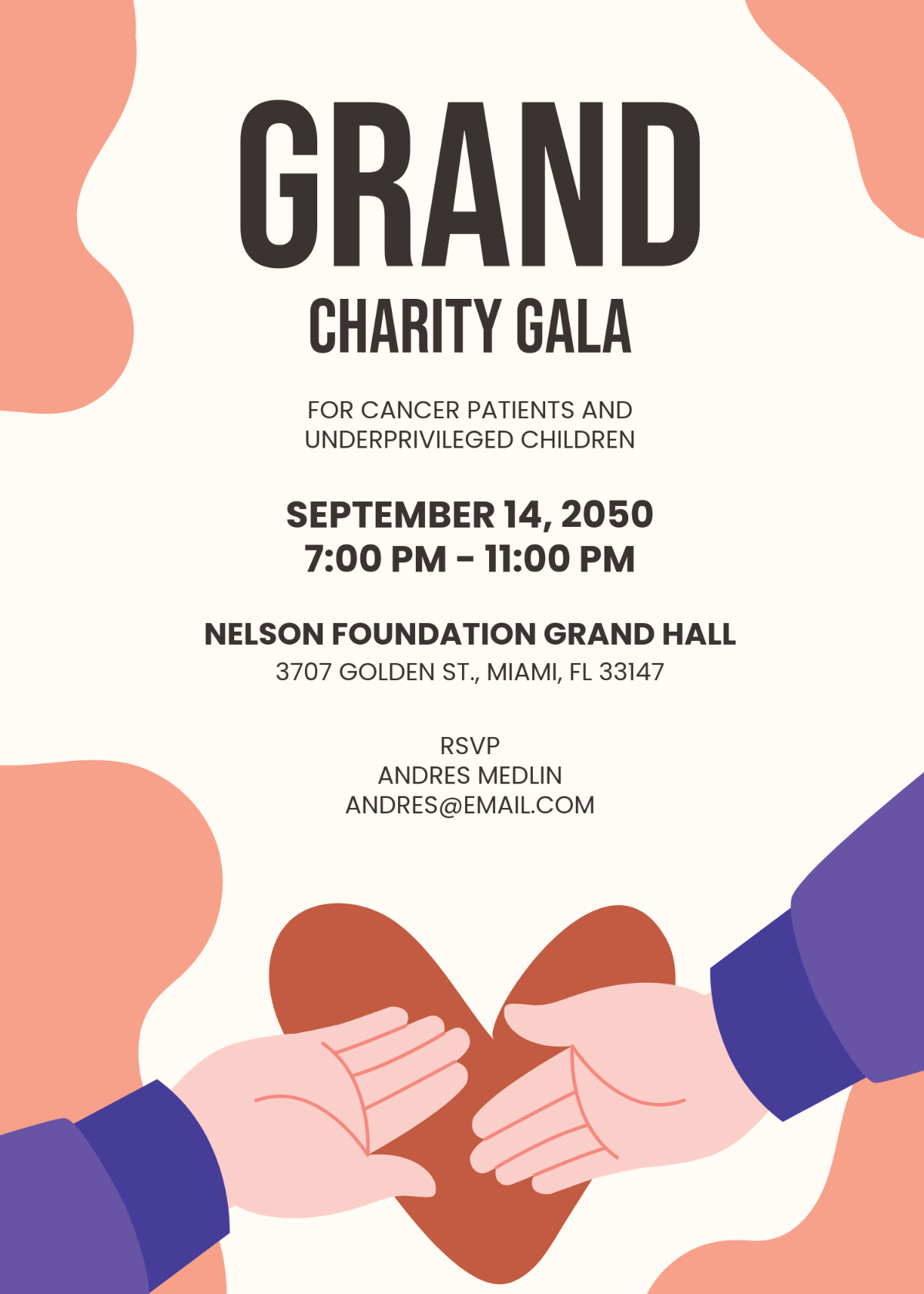 Free Modern Charity Benefit Invitation Template