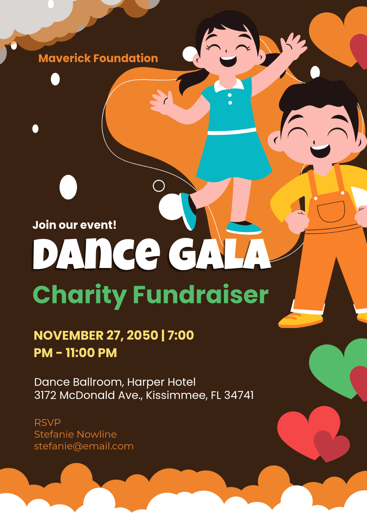Free Colorful Charity Dance Invitation Template