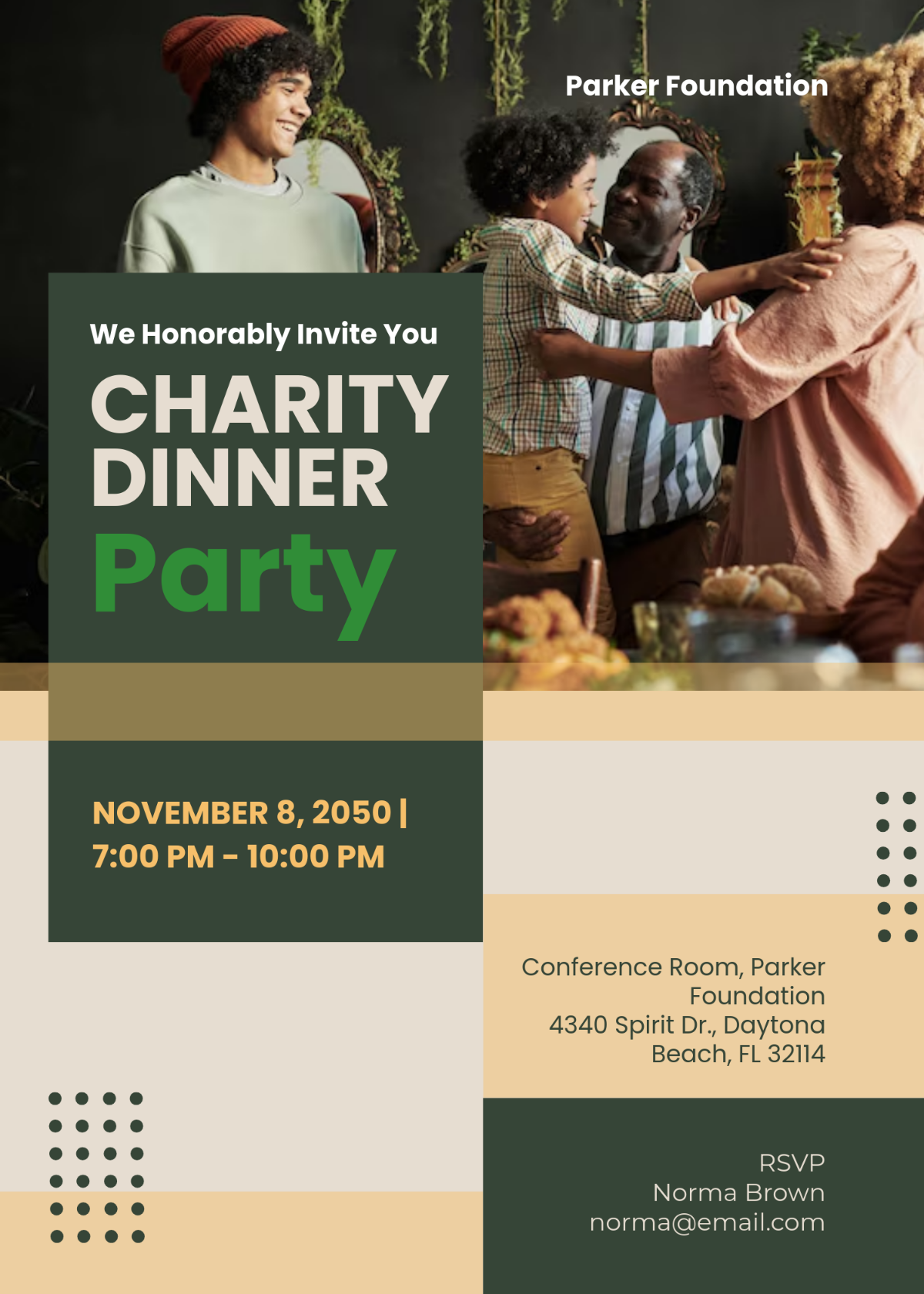 Free Aesthetic Charity Dinner Invitation Template