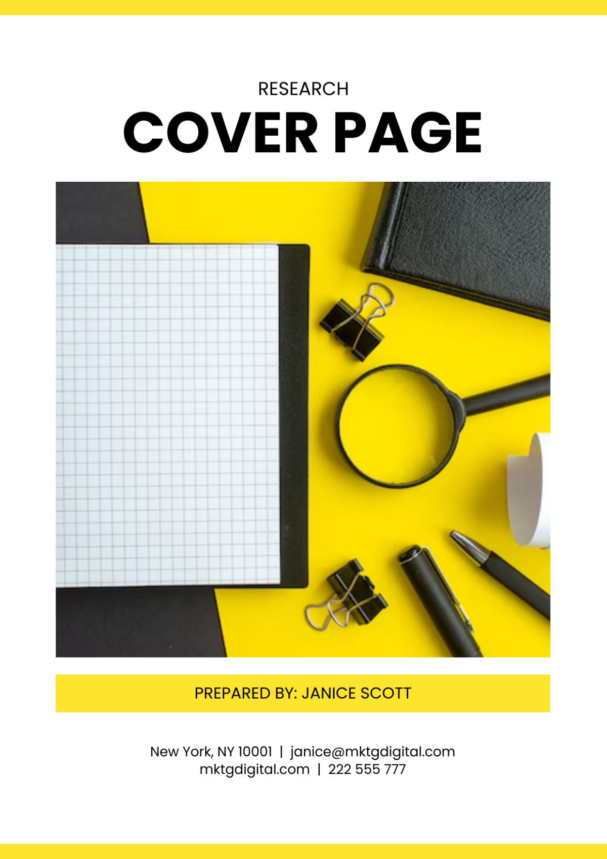 Free Research Cover Page Template