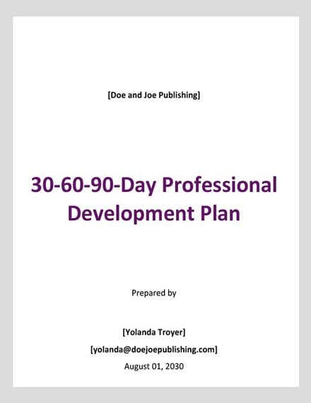    Day Professional Development Plan Template