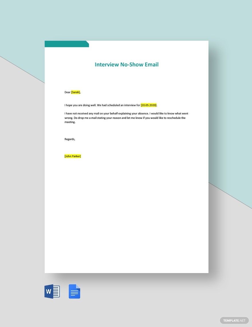 Free Interview No-Show Email Template