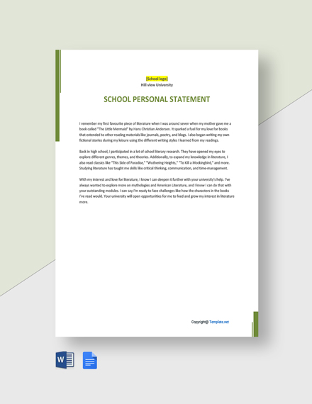 personal statement pdf free