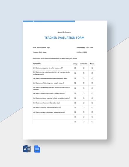 14  Evaluation Form Templates Free Downloads Template net