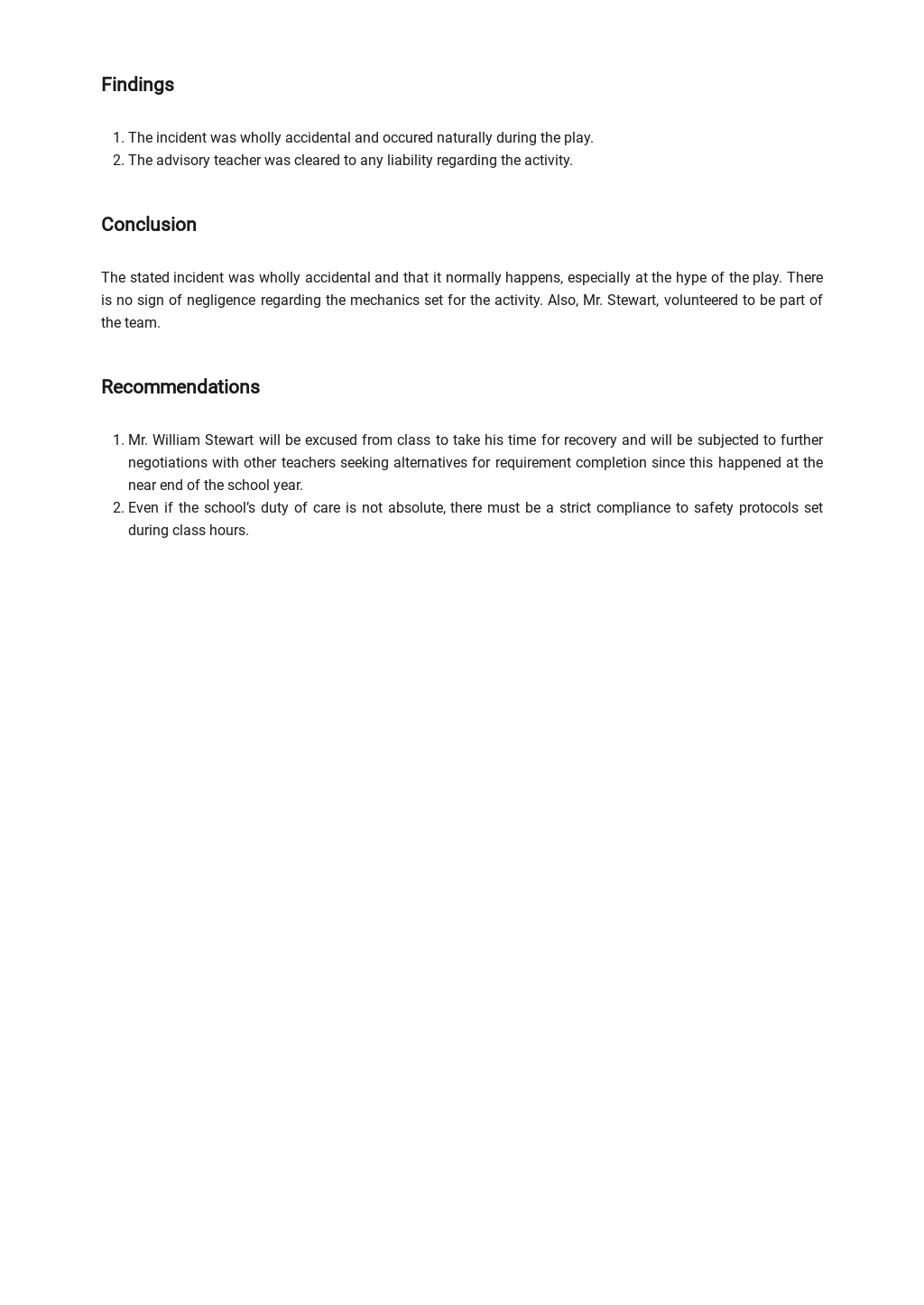 School Incident Report Form Template [Free PDF] - Word (DOC) | Google Docs