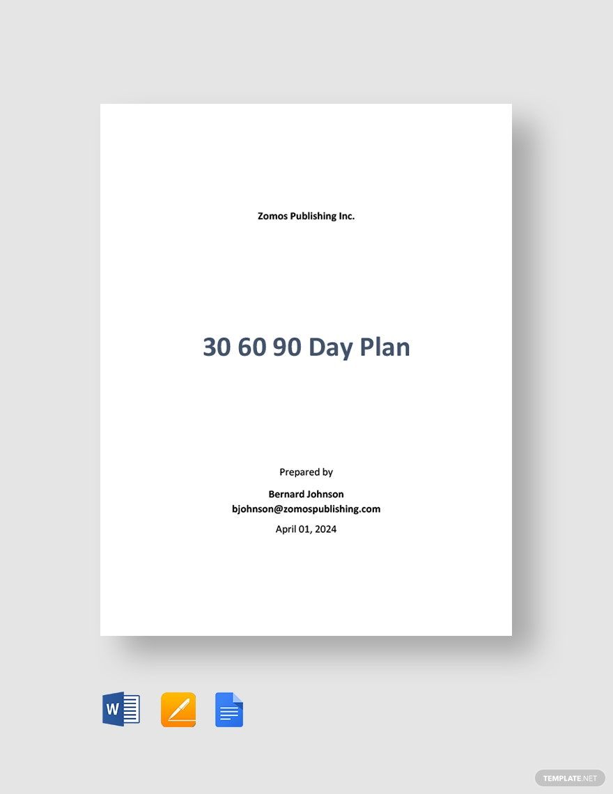 30 60 90 Days Plan Template