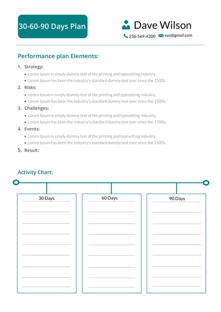 Free 30 60 90 Day Plan Template Word Doc Powerpoint