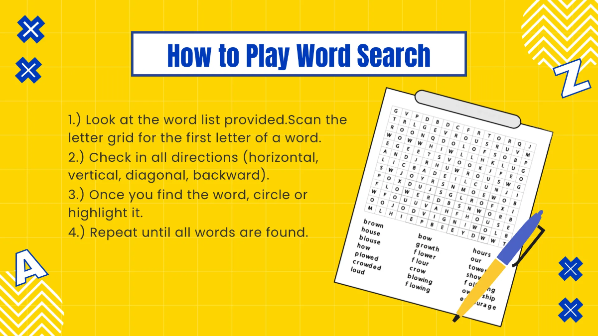 Free Word Search Presentation Template to Edit Online