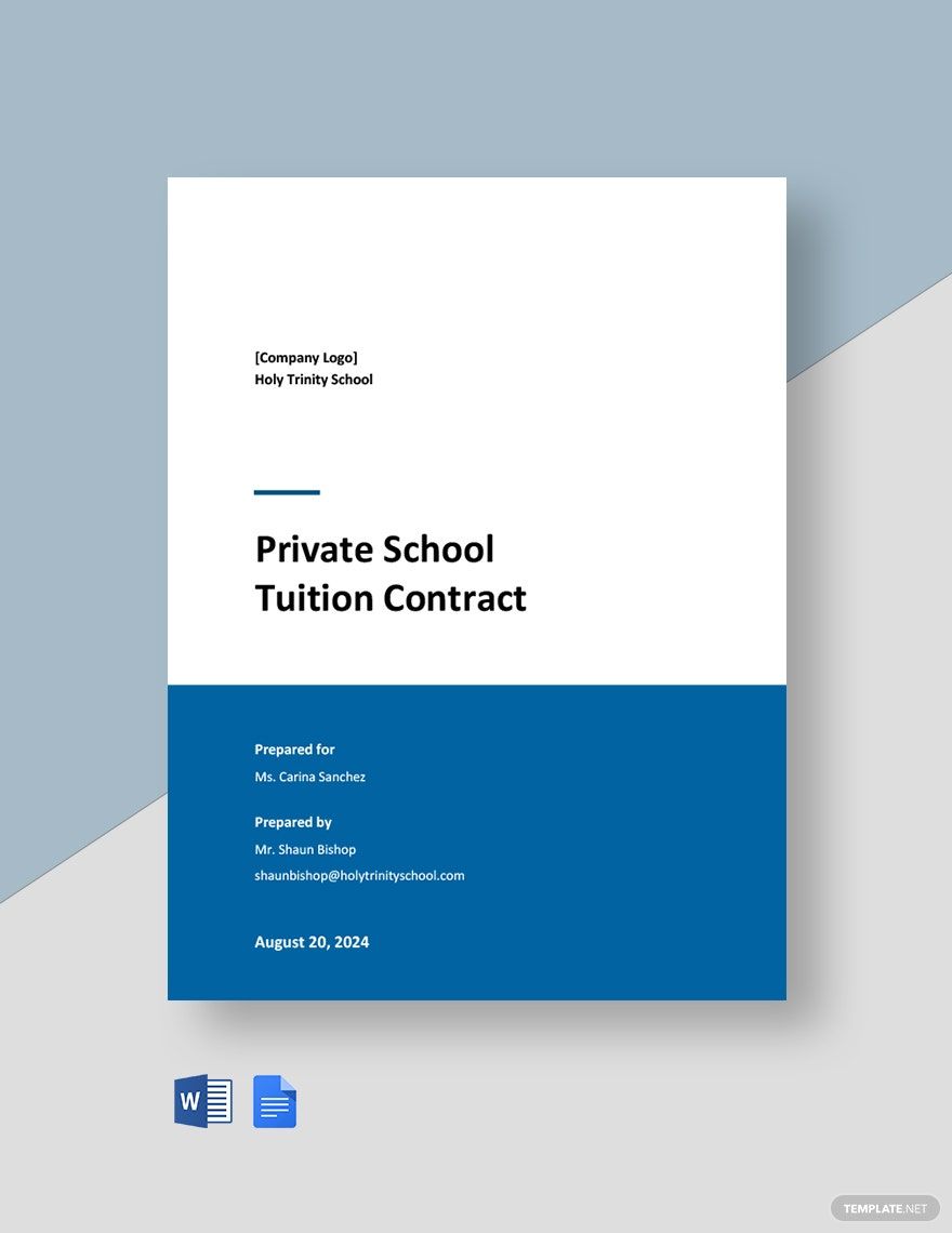 Private School Tuition Contract Template