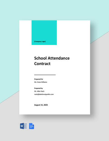 Free Simple School Contract Template - Google Docs, Word | Template.net