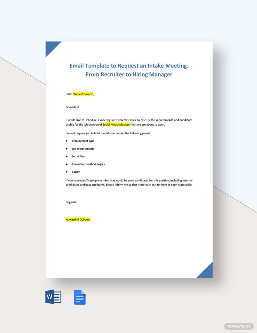 FREE Recruiter Template Download In Word Google Docs PDF 