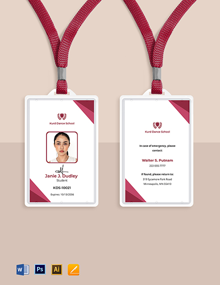 photoshop student id card template free download