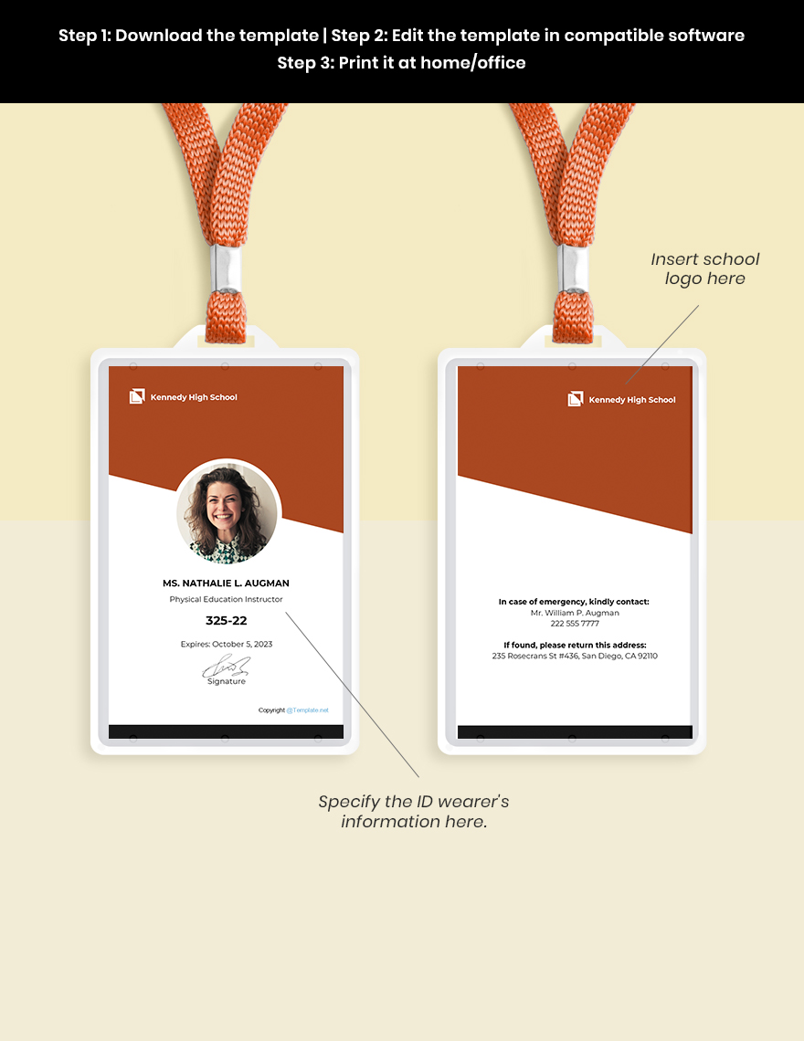 Modern School ID Card Template Download in Word, Illustrator, PSD