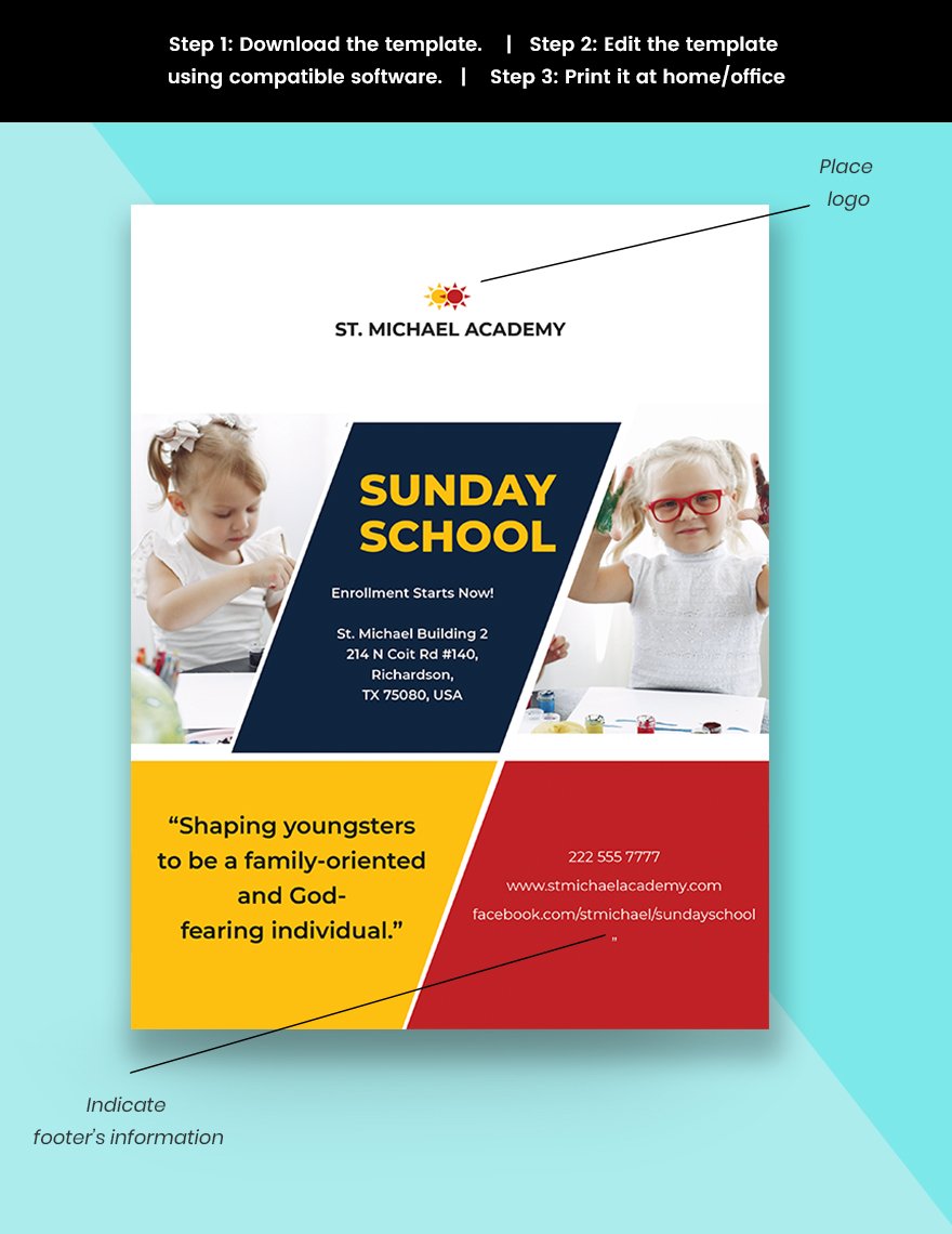 Sunday School Flyer Template Snippet