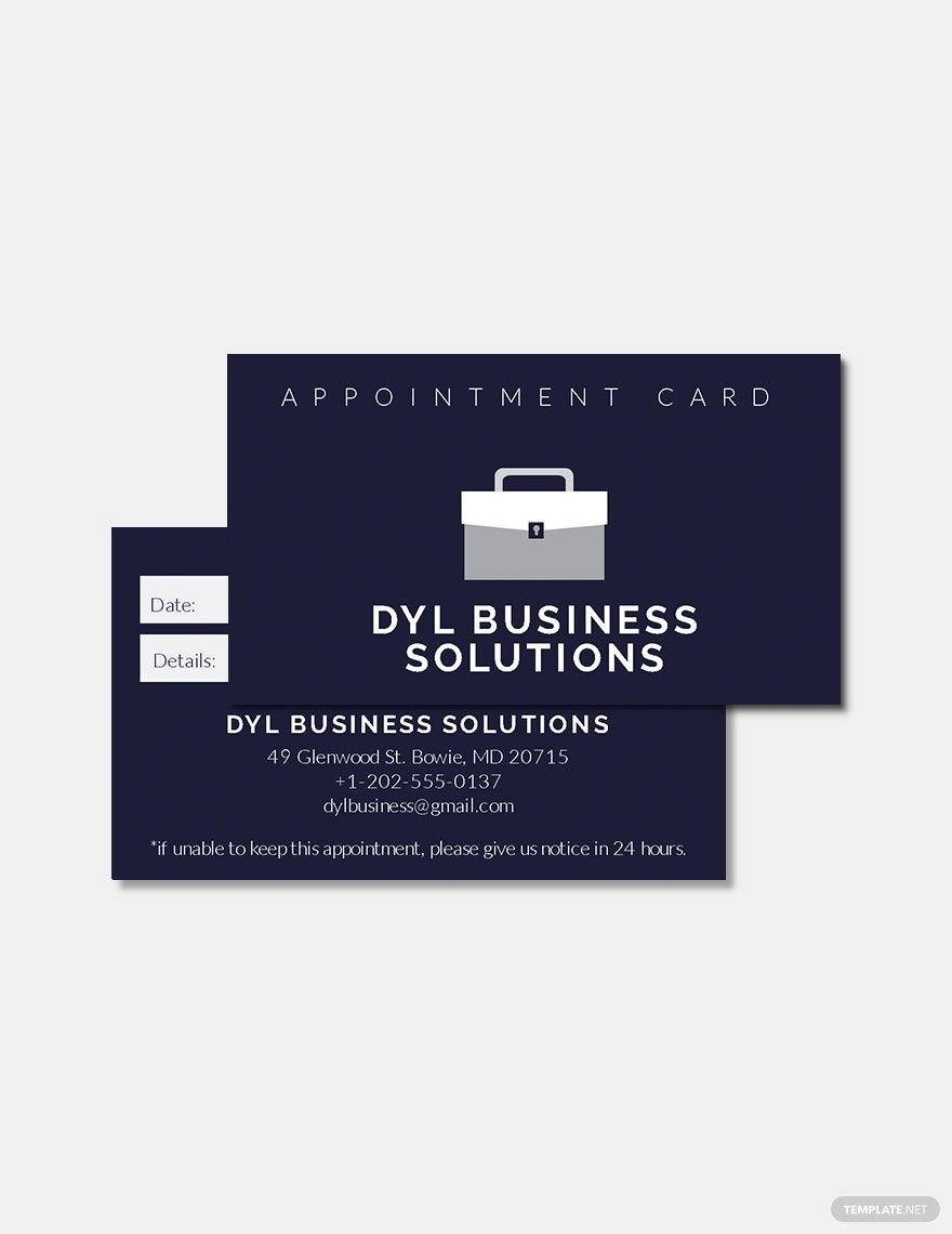 Appointment Card Template