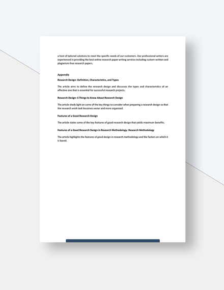 Sample Research Design White Paper
