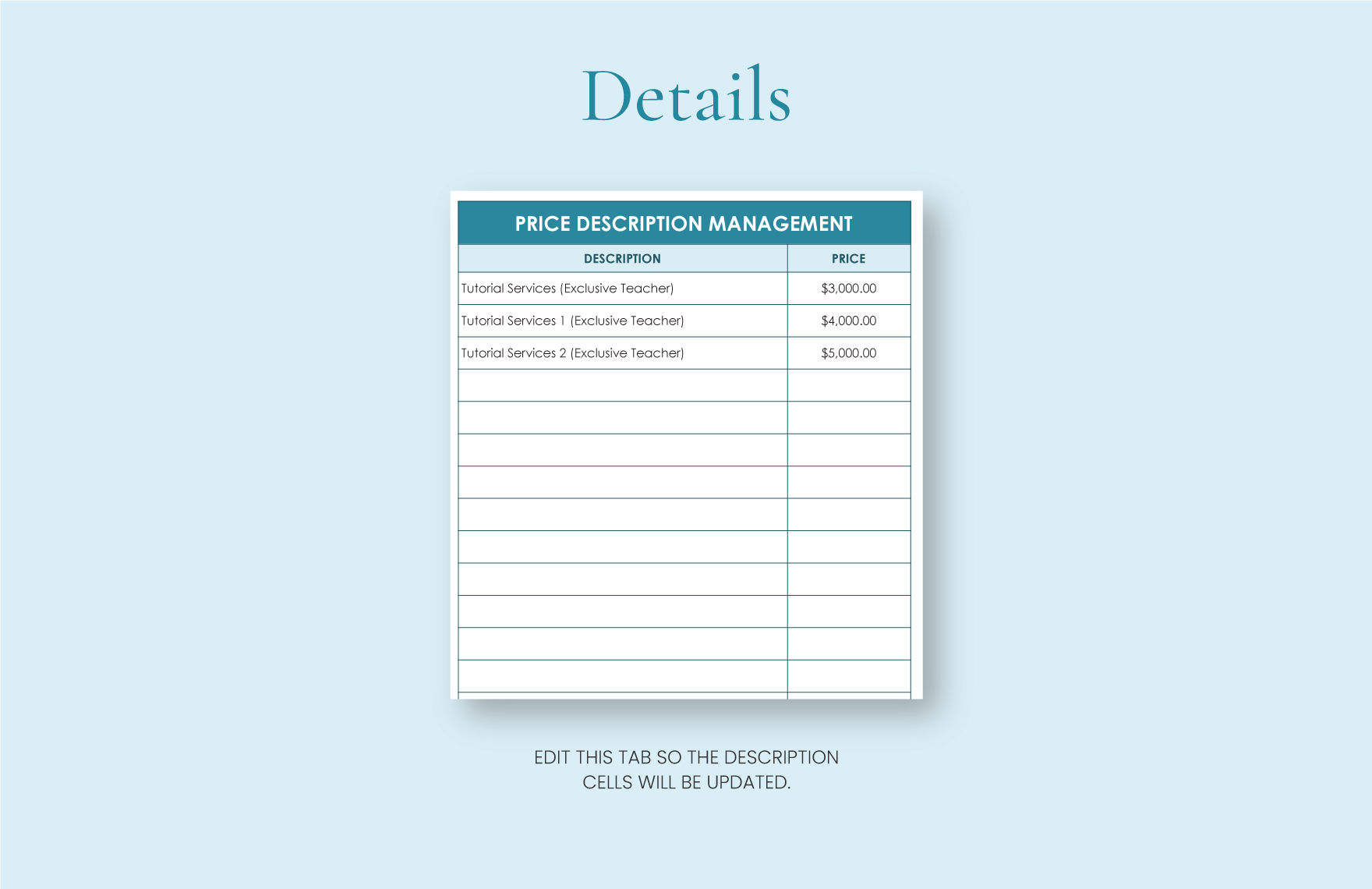 School Teacher Invoice Template