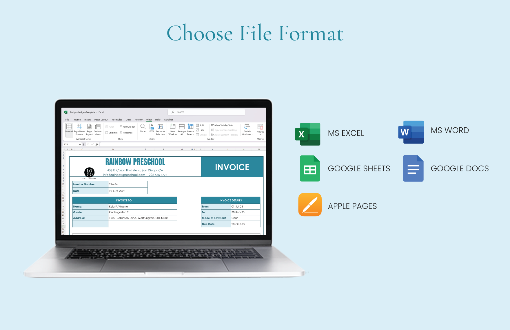 School Teacher Invoice Template