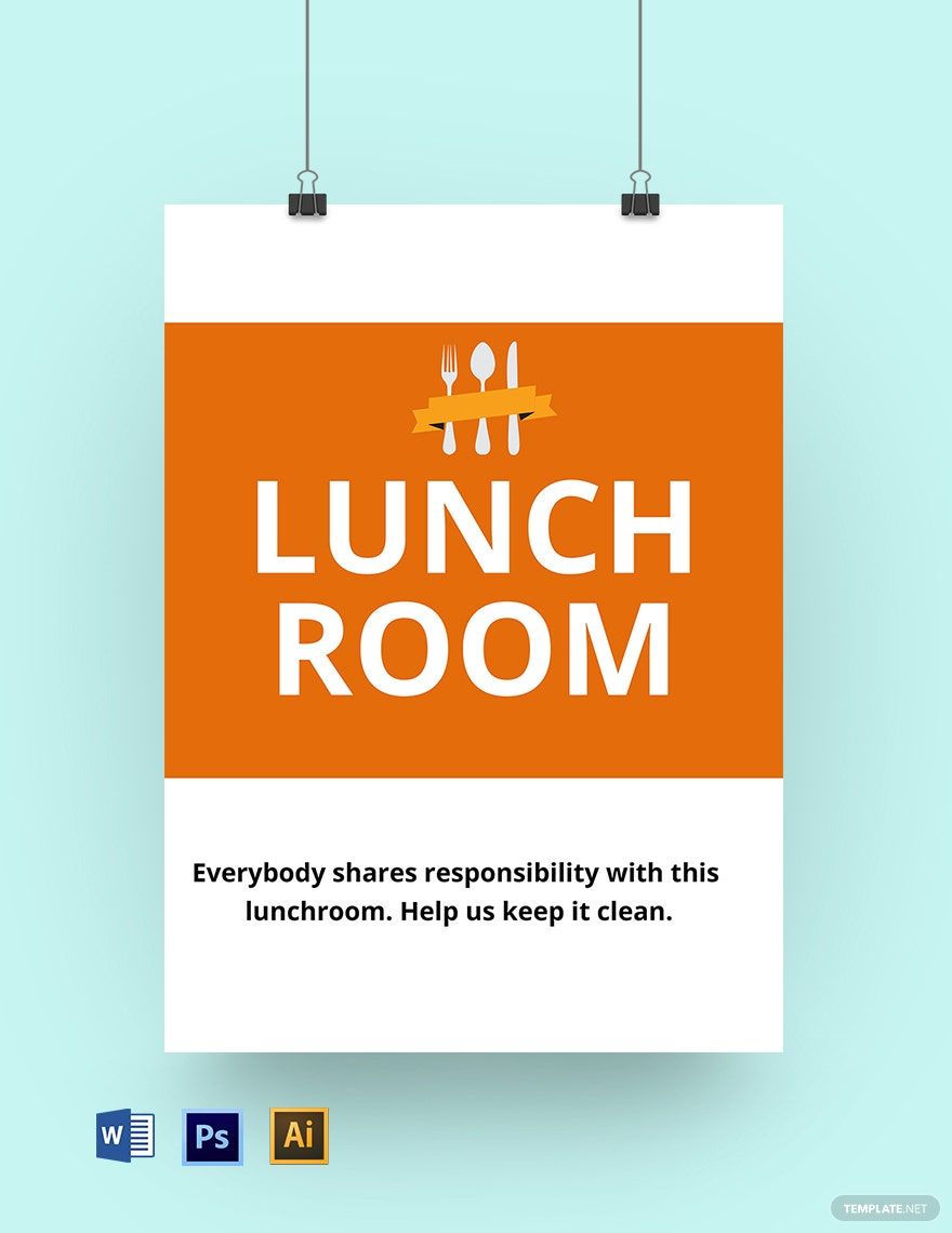 School Lunchroom Sign Template