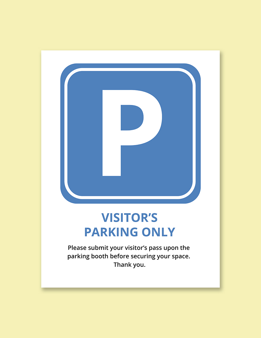 School Visitor Parking Sign Template