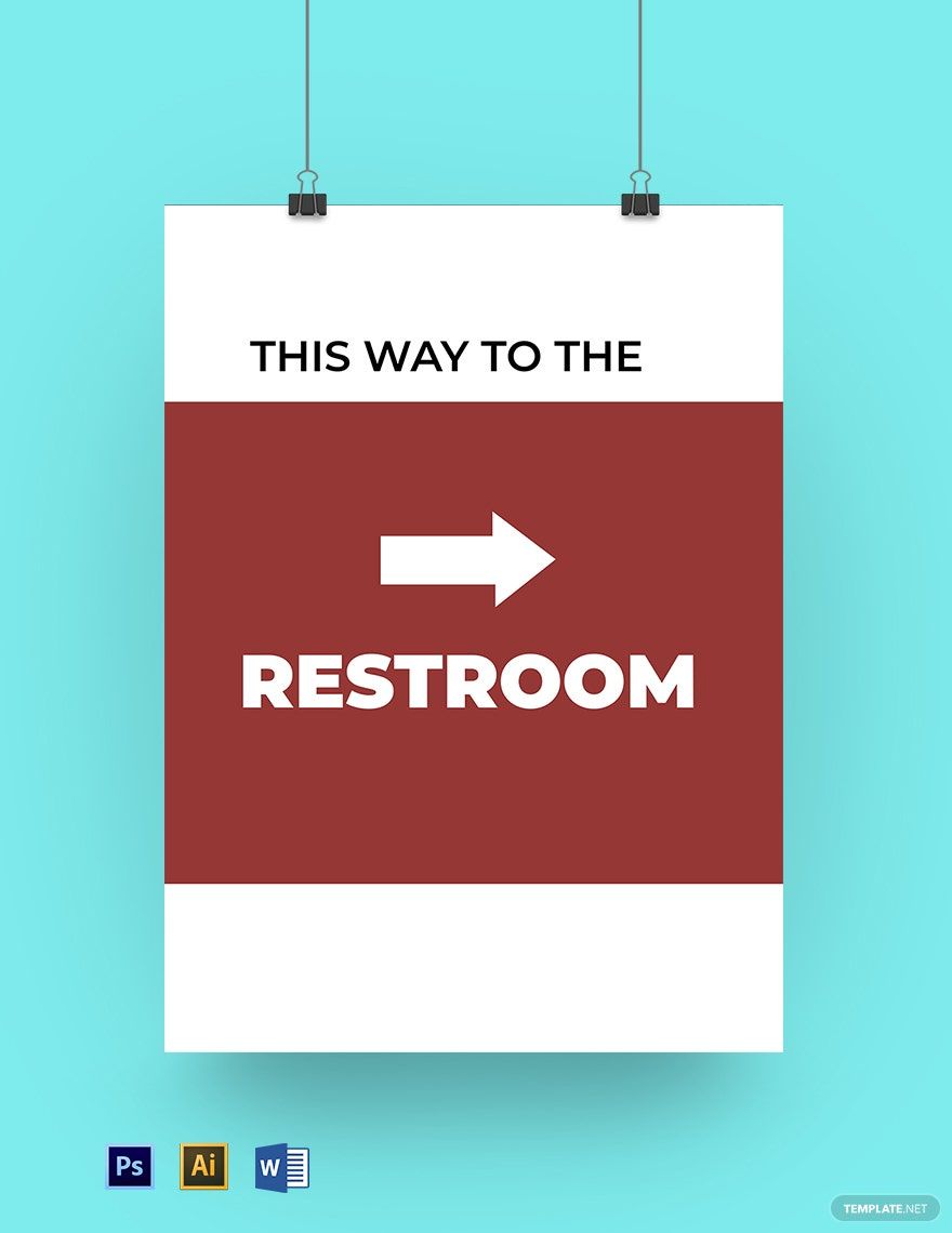 School Restroom Sign Template