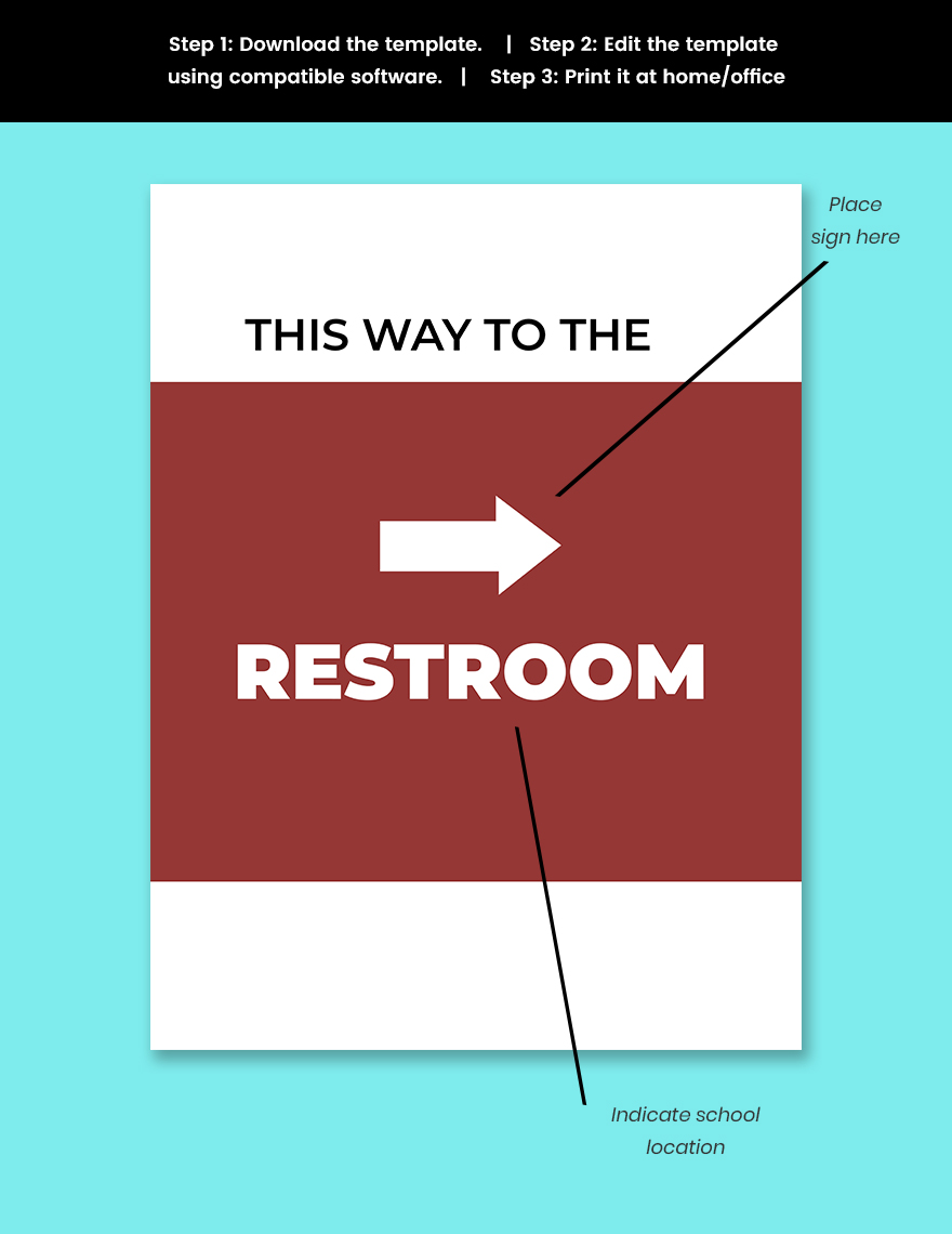 School Restroom Sign Template