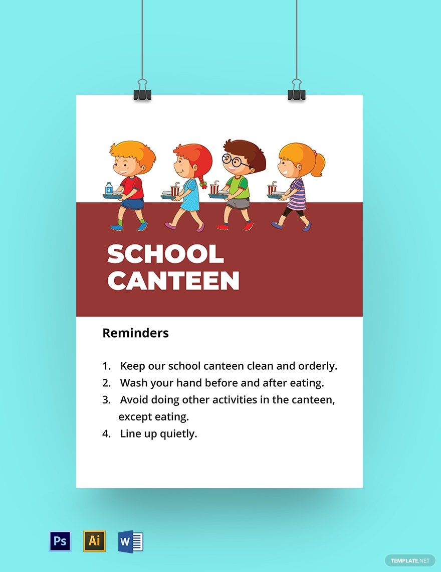 School Canteen Signage Template