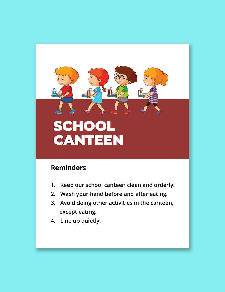 School Canteen Signage Template