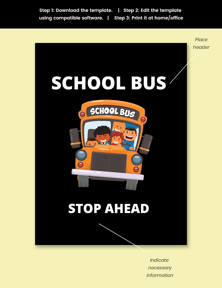 School Bus Sign Template