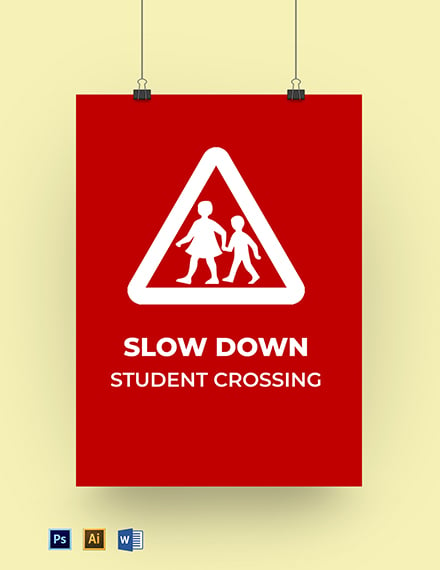 School Crossing Sign Template