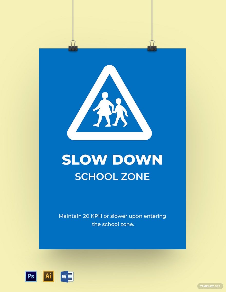 Free School Zone Sign Template