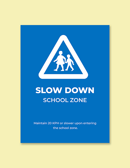 School Zone Sign Template Printable