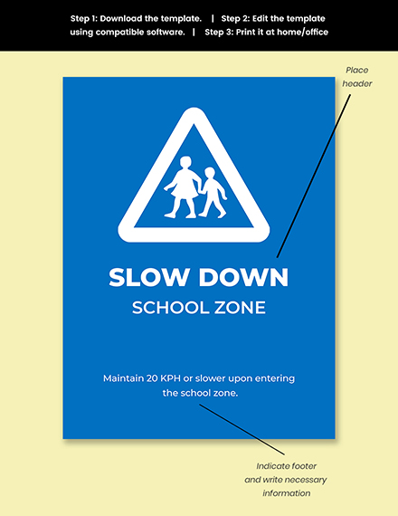School Zone Sign Template Snippet