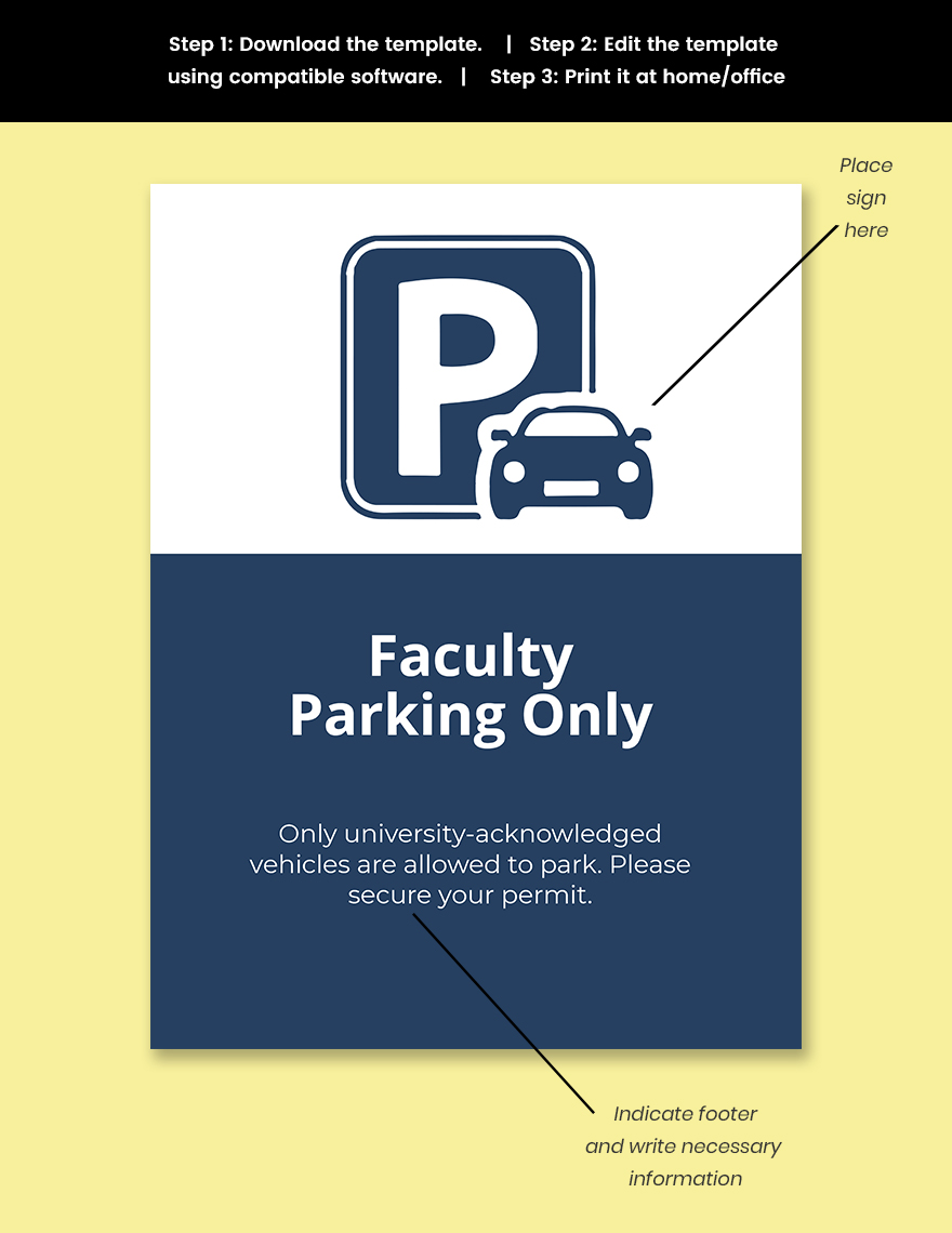 Car Parking Sign Template