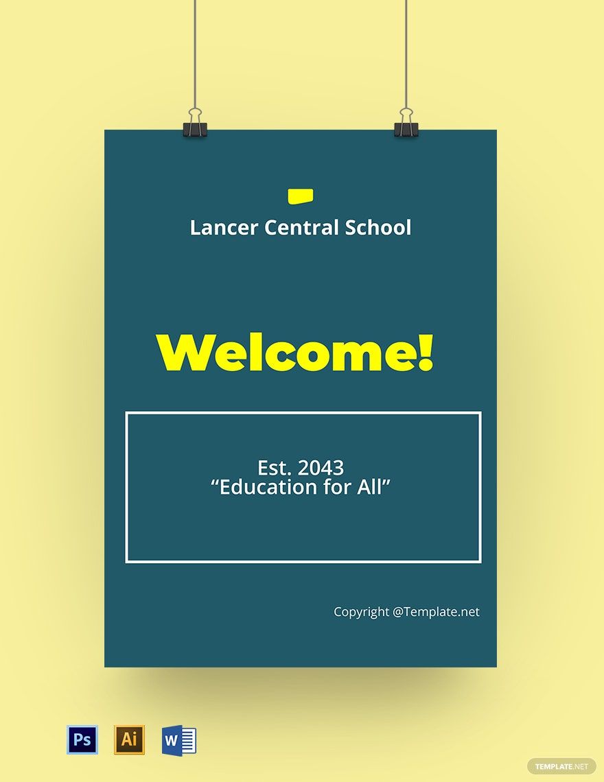 School Welcome Sign Template