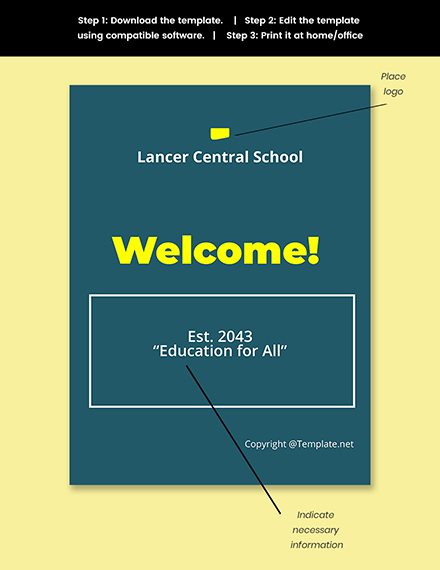 Free School Welcome Sign Template Snippet
