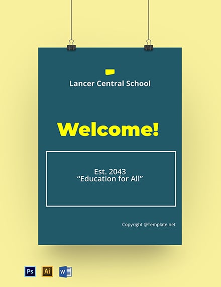 Free School Welcome Sign Template