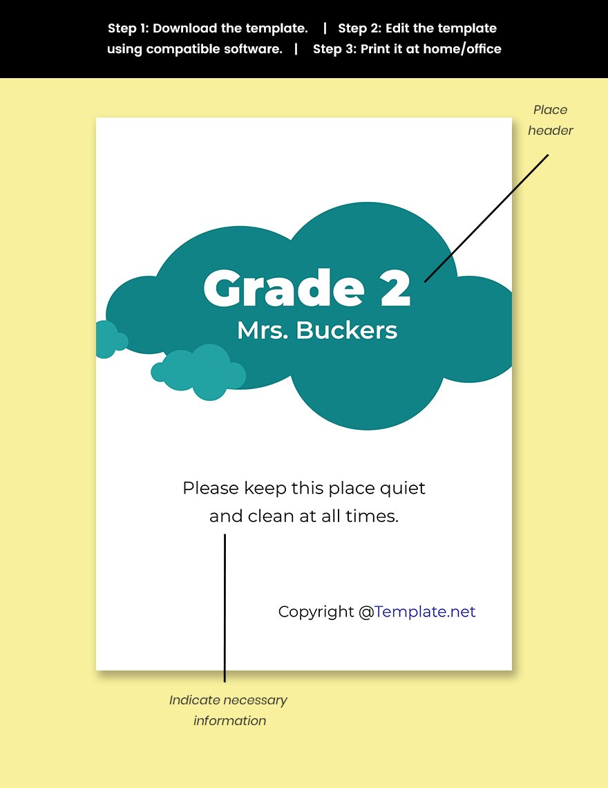 Classroom Sign Template