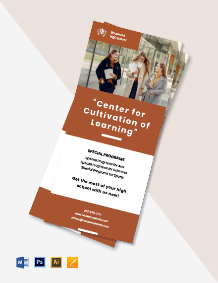 High School Rack Card Template