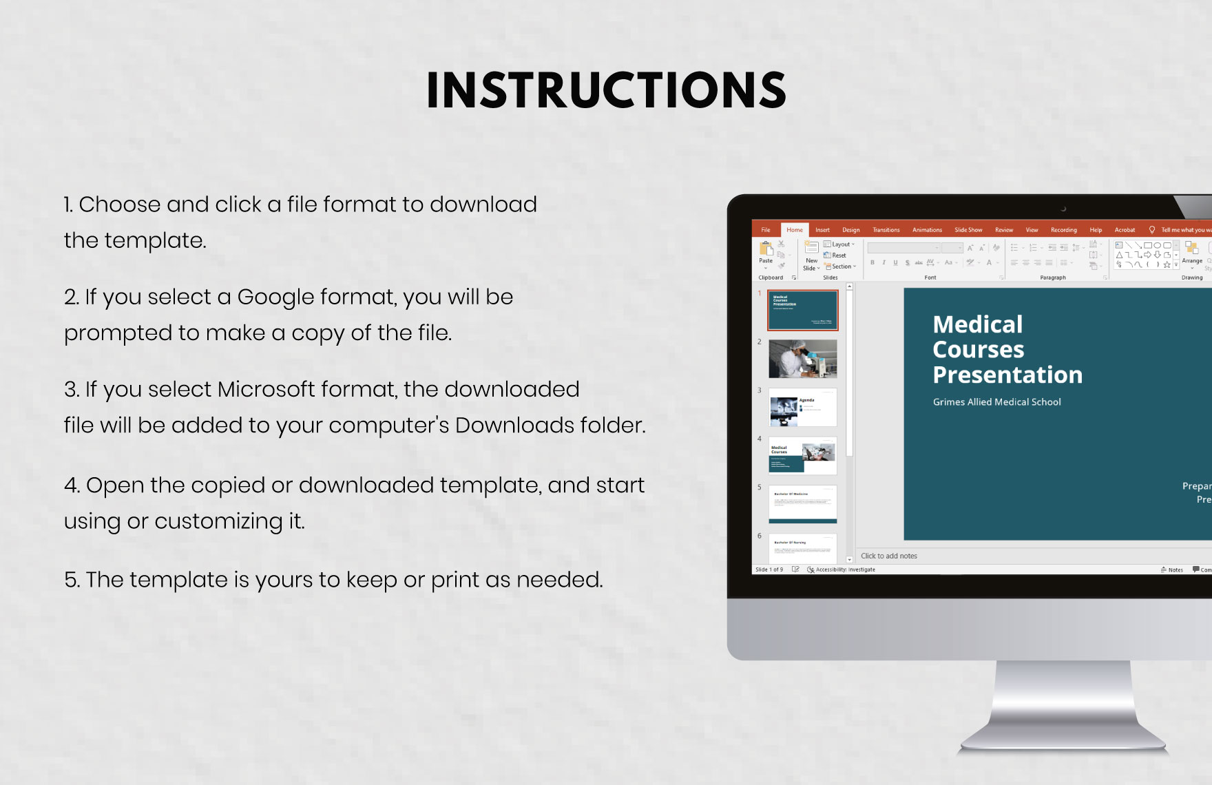 Free Medical School Presentation Template to Edit Online