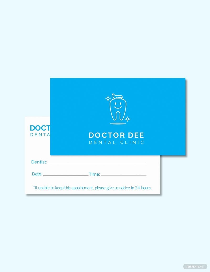 Dentist Appointment Card Template