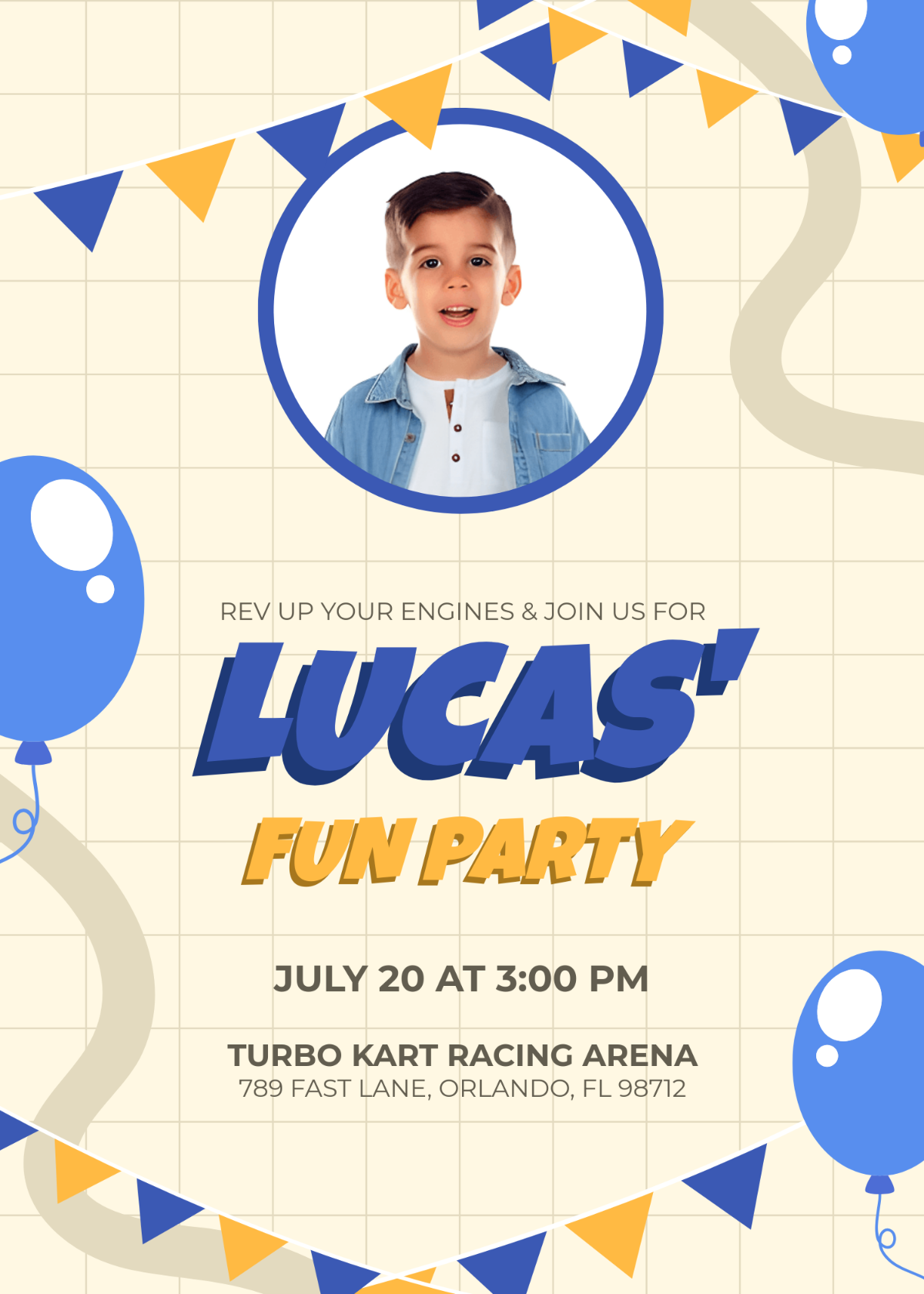 Free Fun Boy Party Invitation Template