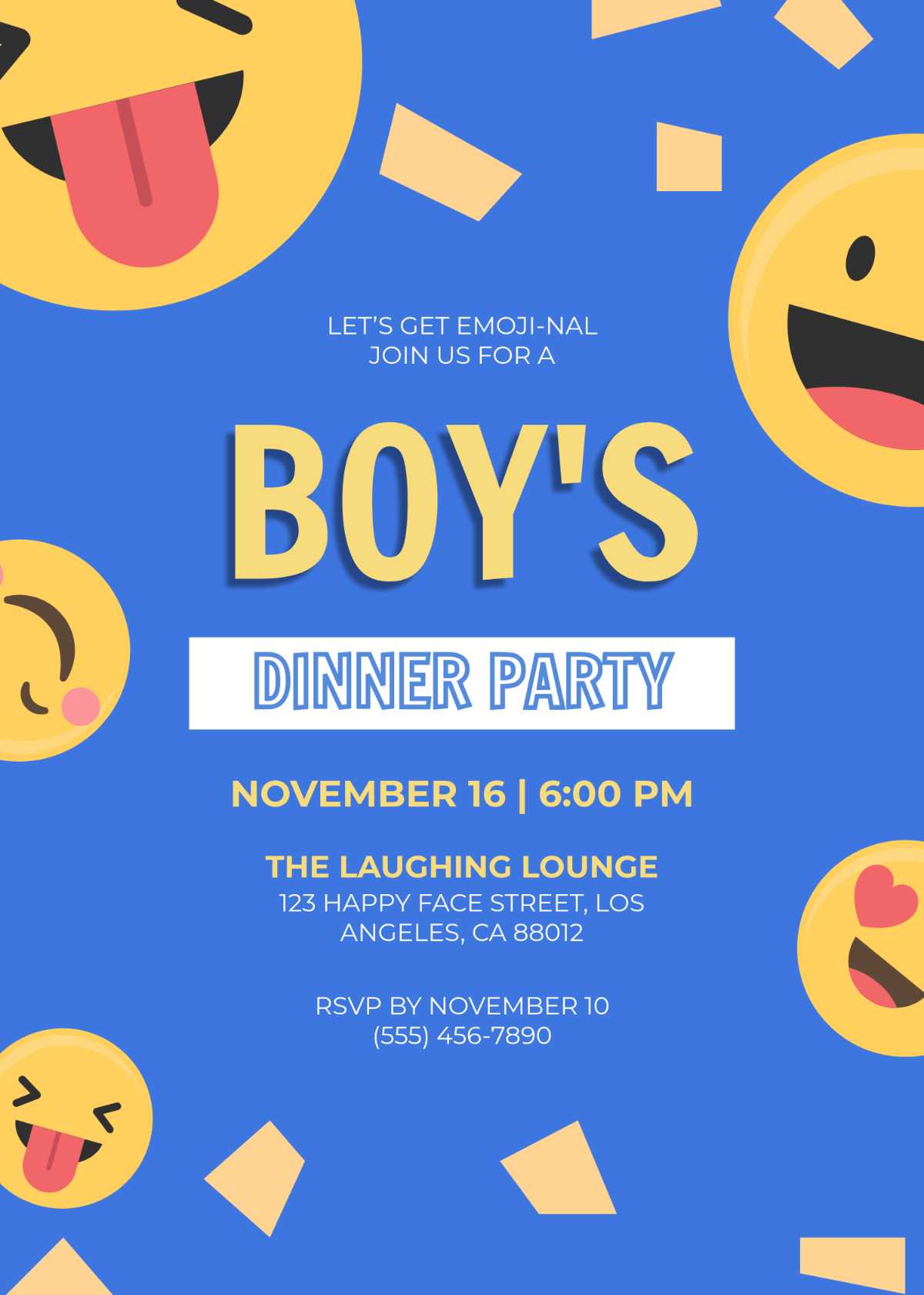 Free Emoji Boy Invitation Template
